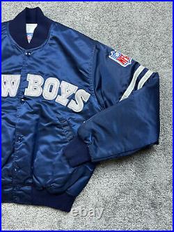 Vintage Dallas Cowboys Starter Jacket Adult Medium Blue Pro Line Satin Bomber