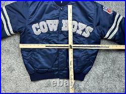 Vintage Dallas Cowboys Starter Jacket Adult Medium Blue Pro Line Satin Bomber