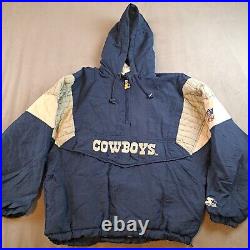 Vintage Dallas Cowboys Starter Jacket Size Medium Rare Hooded VTG