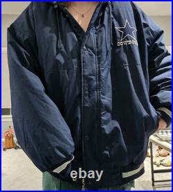 Vintage Dallas Cowboys Starter Jacket Size XL Rare Hooded VTG Smoke Free Home