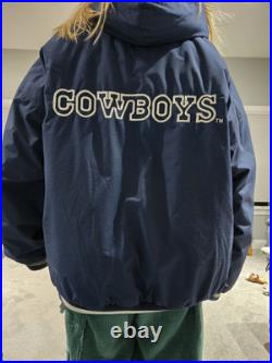 Vintage Dallas Cowboys Starter Jacket Size XL Rare Hooded VTG Smoke Free Home