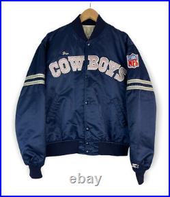 Vintage Dallas Cowboys Starter Satin Snap Jacket Size L NFL (Name Embroidered)