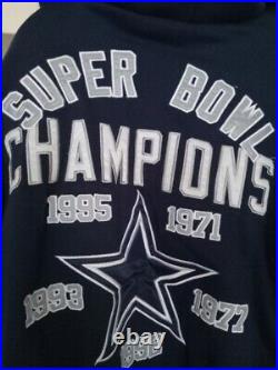 Vintage Dallas Cowboys Super Bowl Champions Hooded Jacket G3 Size L