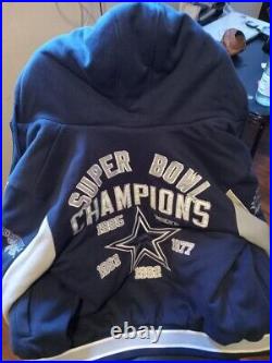 Vintage Dallas Cowboys Super Bowl Champions Hooded Jacket G3 Size L