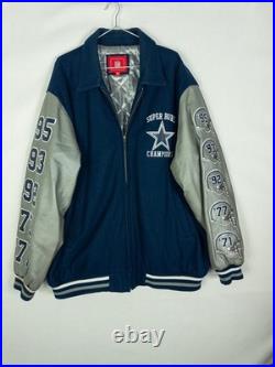 Vintage Dallas Cowboys Super Bowl Champions Wool Leather Varsity Jacket NFL XXL