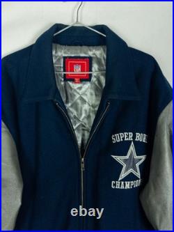 Vintage Dallas Cowboys Super Bowl Champions Wool Leather Varsity Jacket NFL XXL