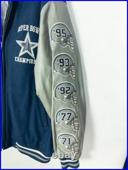 Vintage Dallas Cowboys Super Bowl Champions Wool Leather Varsity Jacket NFL XXL