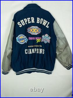 Vintage Dallas Cowboys Super Bowl Champions Wool Leather Varsity Jacket NFL XXL