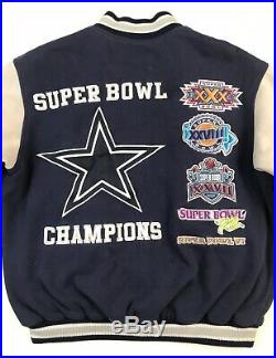 Vintage Dallas Cowboys Super Bowl Jacket Medium M Bomber Varsity Letterman Mens