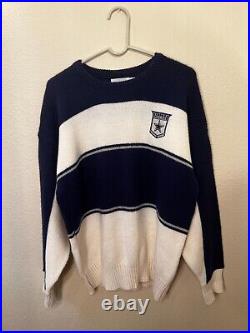 Vintage Dallas Cowboys Sweater Wool Blue and White