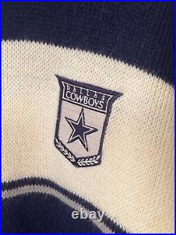 Vintage Dallas Cowboys Sweater Wool Blue and White
