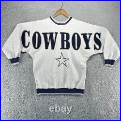 Vintage Dallas Cowboys Sweatshirt Men's Large Gray Big Spellout Embroidered 90s