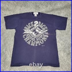 Vintage Dallas Cowboys T-Shirt Large Blue 1994 90s Back 2 Back Champs USA Tee