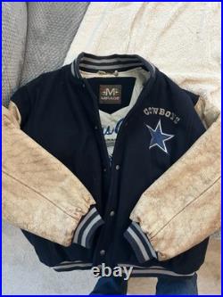 Vintage Dallas Cowboys Throwback Super Bowls Bomber Letterman Jacket Size LG