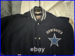 Vintage Dallas Cowboys Throwback Super Bowls Bomber Letterman Jacket Size LG