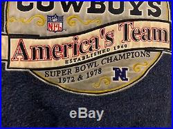 Vintage Dallas Cowboys Throwback Wool Leather Varsity Jacket Large SUPER RARE