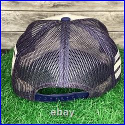 Vintage Dallas Cowboys Trucker Hat Cap Blue The Tri-Stripe NFL Ted Fletcher Rare