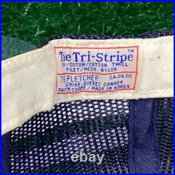 Vintage Dallas Cowboys Trucker Hat Cap Blue The Tri-Stripe NFL Ted Fletcher Rare