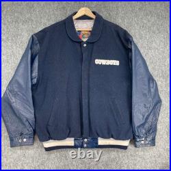Vintage Dallas Cowboys Varsity Jacket Mens Large Navy Blue Wool Jeff Hamilton