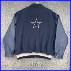 Vintage Dallas Cowboys Varsity Jacket Mens Large Navy Blue Wool Jeff Hamilton