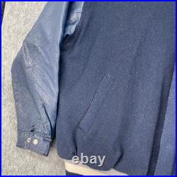 Vintage Dallas Cowboys Varsity Jacket Mens Large Navy Blue Wool Jeff Hamilton