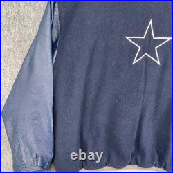 Vintage Dallas Cowboys Varsity Jacket Mens Large Navy Blue Wool Jeff Hamilton