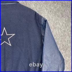 Vintage Dallas Cowboys Varsity Jacket Mens Large Navy Blue Wool Jeff Hamilton