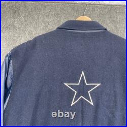 Vintage Dallas Cowboys Varsity Jacket Mens Large Navy Blue Wool Jeff Hamilton