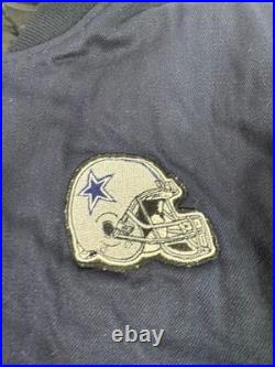 Vintage Dallas Cowboys Varsity Jacket, NFL Navy Blue/Grey Faux Leather, Size XXL Vintage Dallas Cowboys Varsity Jacket, NFL Navy Blue/Grey Faux Leather, Size XXL
