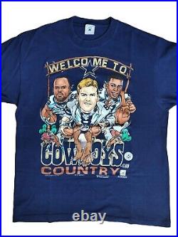 Vintage Dallas Cowboys Welcome to Cowboy Country 1996 T-shirt NFL size L