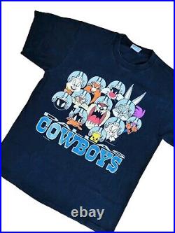 Vintage Dallas Cowboys x Looney Tunes 90s T-shirt NFL Football size L