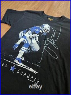 Vintage Deion Neon Deion Sanders 90's T-shirt NFL Football Dallas Cowboys