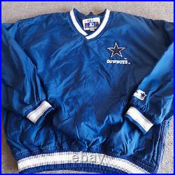 Vintage Deion Sanders Dallas Cowboys Jacket XL Starter NFL Collection Blue Men