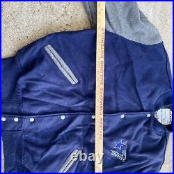 Vintage Delong Dallas Cowboys Wool Bomber Jacket Size XL