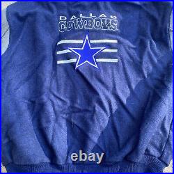 Vintage Delong Dallas Cowboys Wool Bomber Jacket Size XL