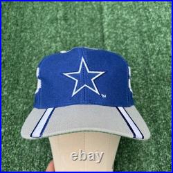 Vintage Eastport Dallas Cowboys NFL Hat Adult Blue Snapback Spellout Stripe 90s