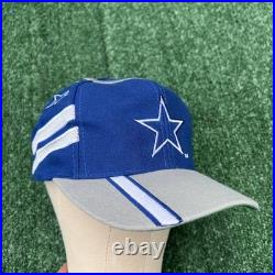 Vintage Eastport Dallas Cowboys NFL Hat Adult Blue Snapback Spellout Stripe 90s