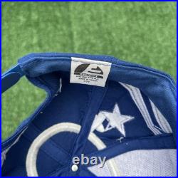 Vintage Eastport Dallas Cowboys NFL Hat Adult Blue Snapback Spellout Stripe 90s