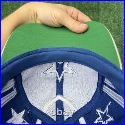 Vintage Eastport Dallas Cowboys NFL Hat Adult Blue Snapback Spellout Stripe 90s