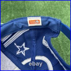 Vintage Eastport Dallas Cowboys NFL Hat Adult Blue Snapback Spellout Stripe 90s