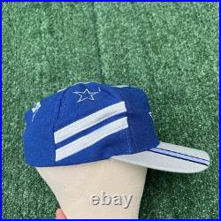 Vintage Eastport Dallas Cowboys NFL Hat Adult Blue Snapback Spellout Stripe 90s