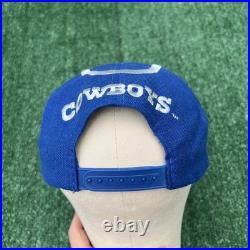 Vintage Eastport Dallas Cowboys NFL Hat Adult Blue Snapback Spellout Stripe 90s