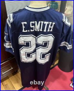 Vintage Emmitt Smith Dallas Cowboys Reebok Authentic NFL Football Jersey Men 56
