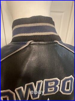 Vintage GIII Dallas Cowboys Faux Leather Poly Jacket NFL well-broken-in & soft