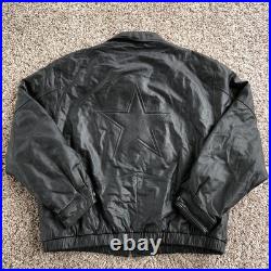 Vintage G-III Carl Banks Dallas Cowboys Leather Jacket Mens 2XL Black Full Zip