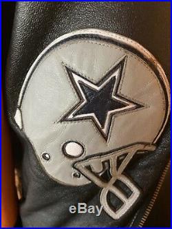 Vintage JH Designs NFL SUPER BOWL XXX COWBOYS vs STEELERS Leather Jacket SZ XL