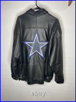 Vintage Jeff Hamilton Dallas Cowboys Leather Jacket Size XL Big Star Logo