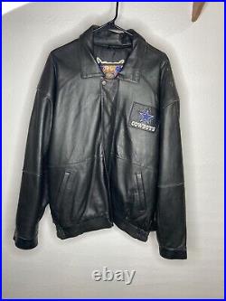 Vintage Jeff Hamilton Dallas Cowboys Leather Jacket Size XL Big Star Logo