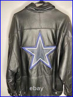 Vintage Jeff Hamilton Dallas Cowboys Leather Jacket Size XL Big Star Logo