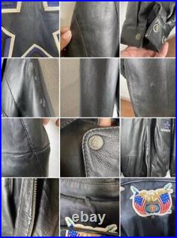 Vintage Jeff Hamilton Dallas Cowboys Leather Jacket Size XL Big Star Logo